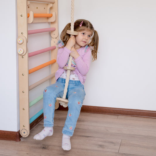 Wooden Disk - Swing and Climbing Rope 2in1