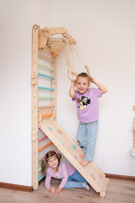 Foldable Climbing Pikler Triangle with Double-Sided Ramp