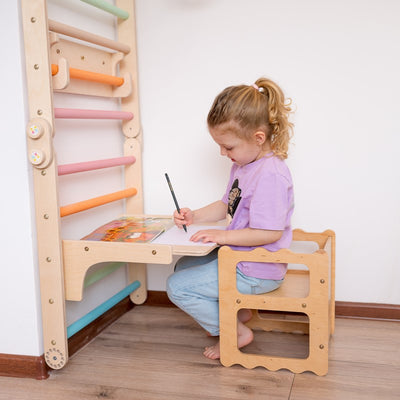 Foldable Climbing Pikler Triangle with Double-Sided Ramp