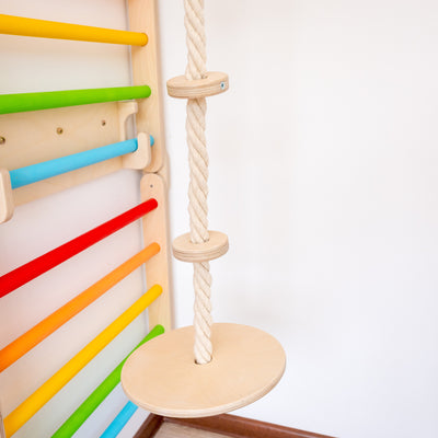 Wooden Disk - Swing and Climbing Rope 2in1