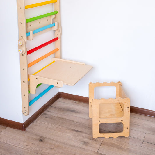 Wooden Table Attachment For Foldable Pikler Triangle