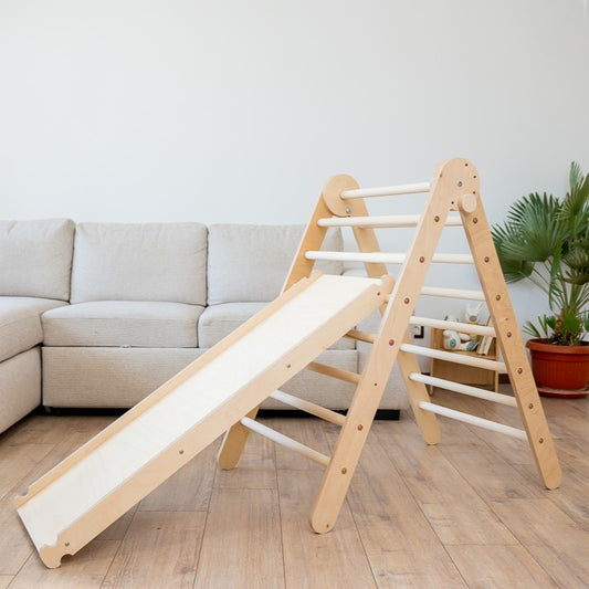 Foldable Climbing Pikler Triangle with Double-Sided Ramp