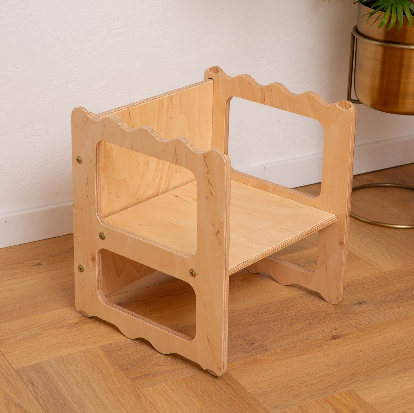 Stackable Wooden Chair for Kids, Chair-Table-Library