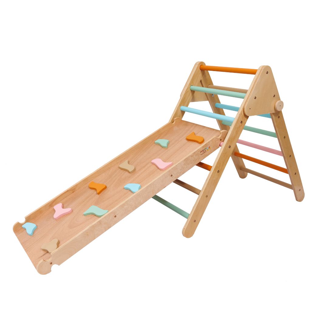 Set of 2: Foldable Climbing Triangle with Double-Sided Ramp