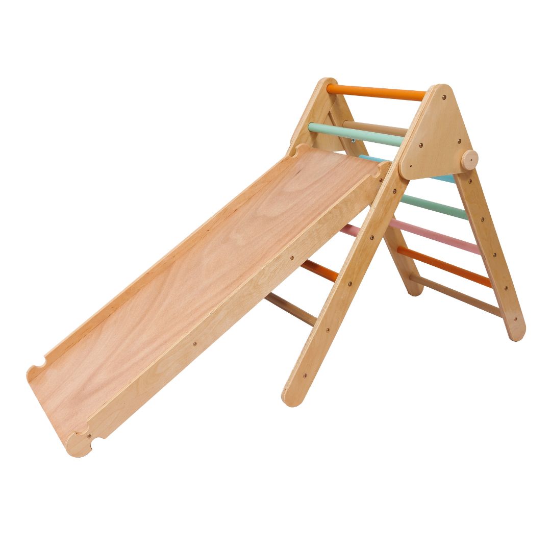 Set of 2: Foldable Climbing Triangle with Double-Sided Ramp