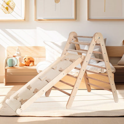 Foldable Climbing Pikler Triangle with Double-Sided Ramp