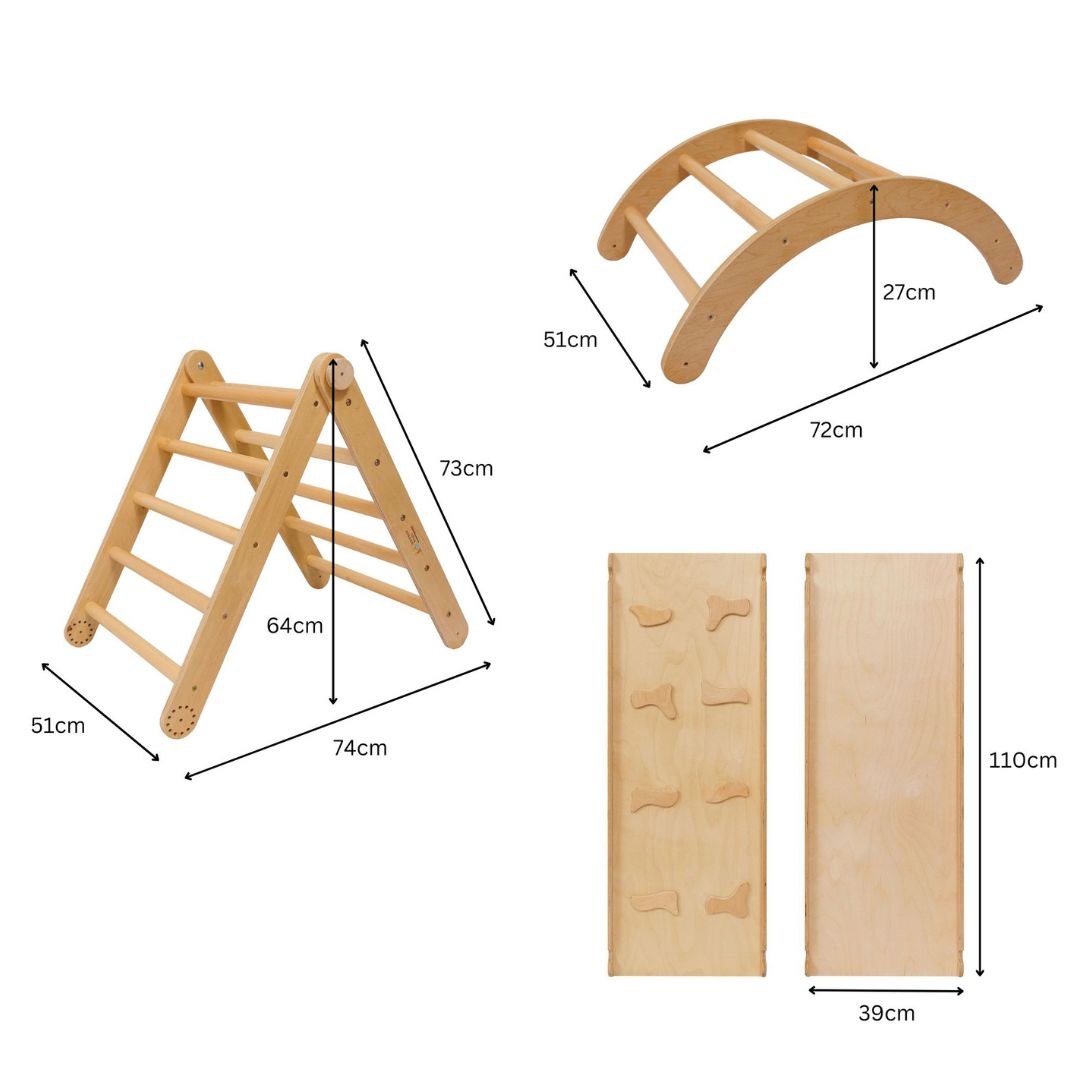 Modifiable Climbing Triangle Set 4 modules + 2x Double-Sided Ramp + Arch